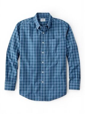 NEW L.L. Bean Wrinkle-Free Kennebunk TrueCool Shirt Bearing Blue Men XXL Tall